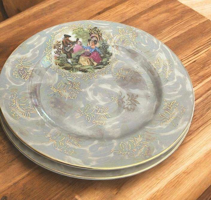 Cake/side plate lustreware