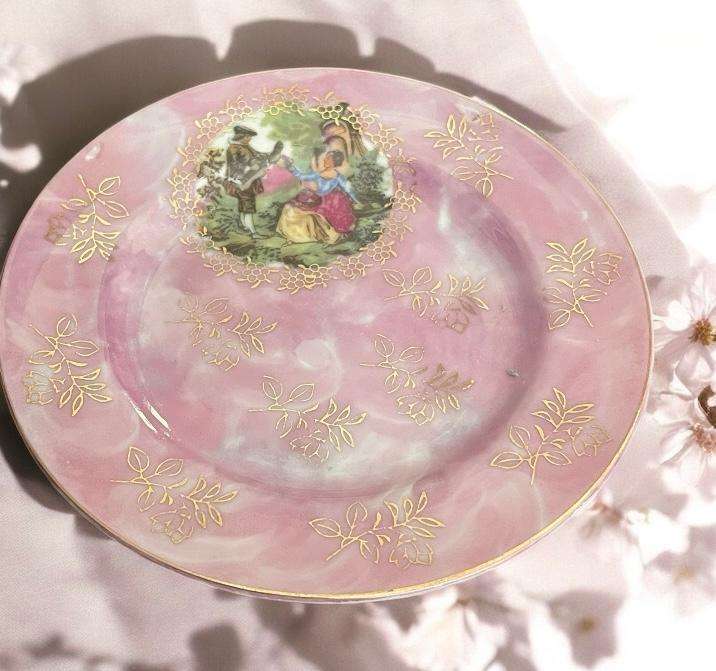 Cake/side plate lustreware