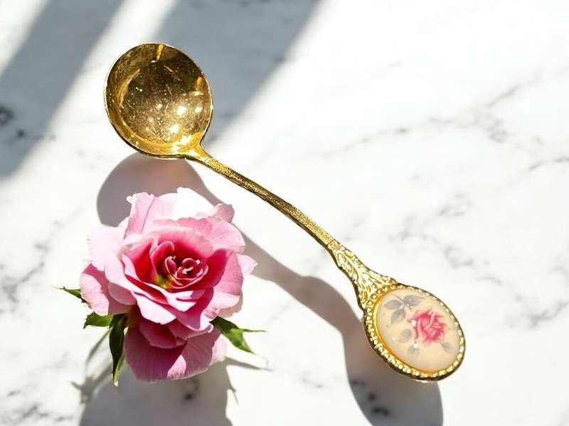 Jam/sugar spoon gold plated(NR21)