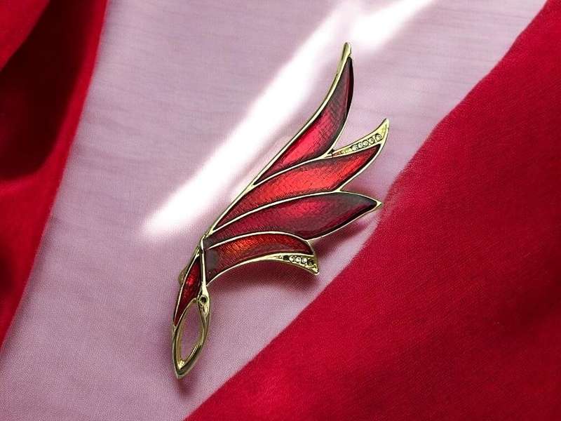 Brooch enamelled vintage(R)