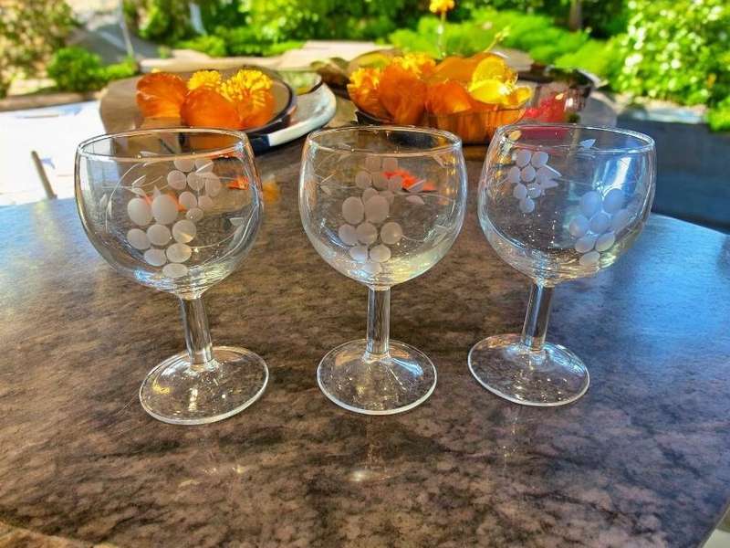 Glasses grape etched each(NR12)