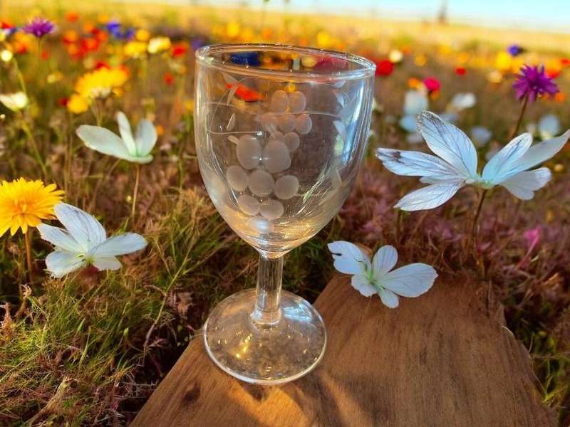 Glasses grape etched each(NR13)