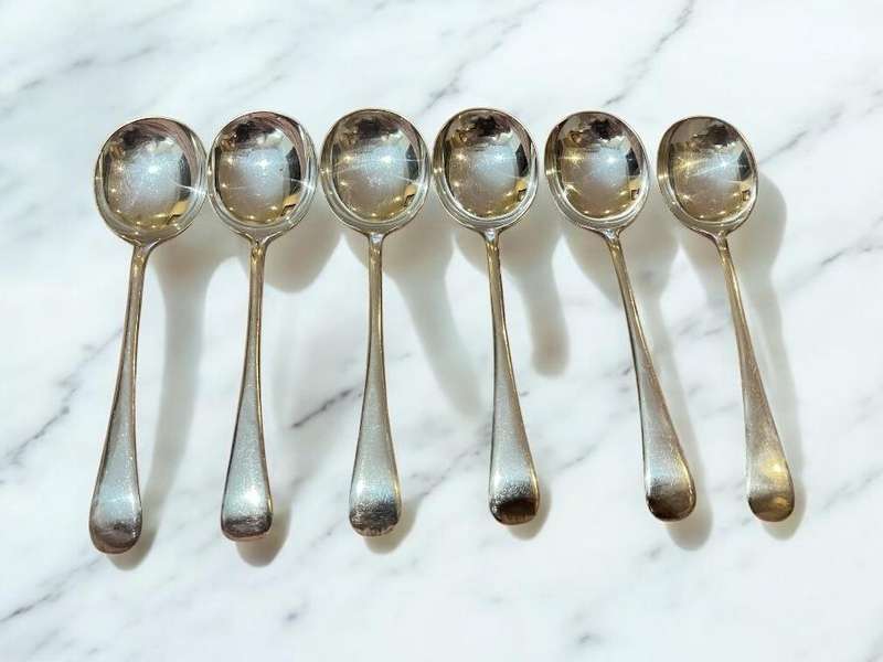 Soup spoons x6 silver plated(NR10)