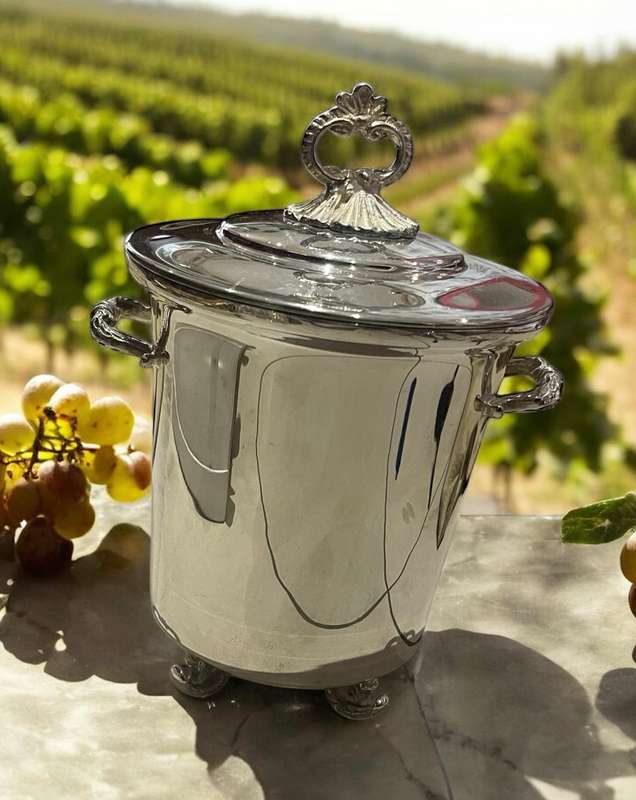 Ice bucket lidded silver plated
