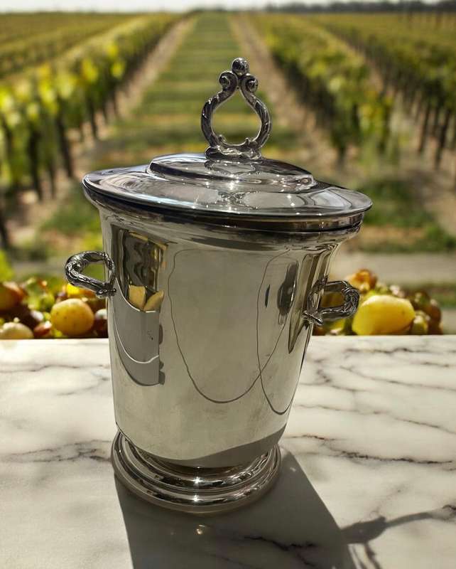Ice bucket lidded silver plated