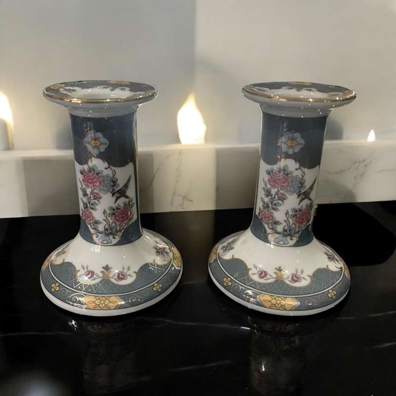 Candle holders set Imari