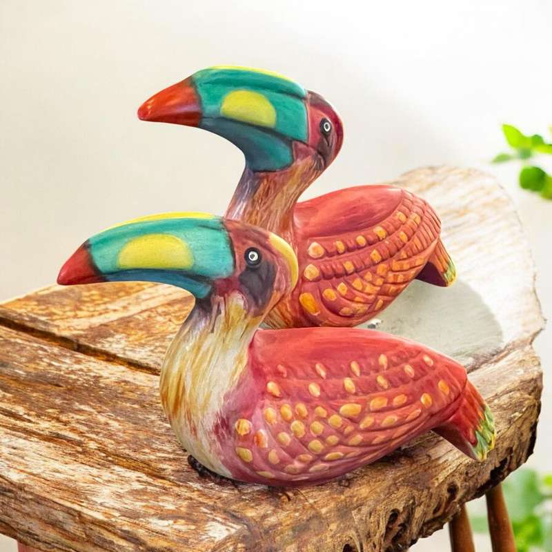 Ornaments Africa Art Toucan birds set