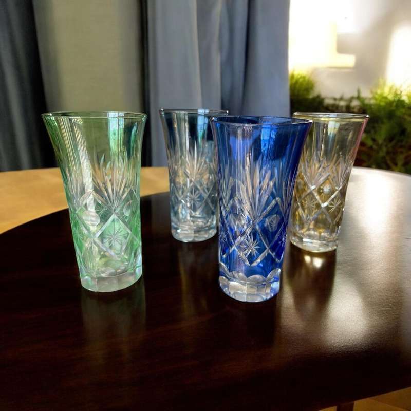 Glasses Bohemian crystal Czech