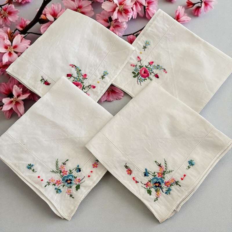 Handkerchiefs ladies embroidered each