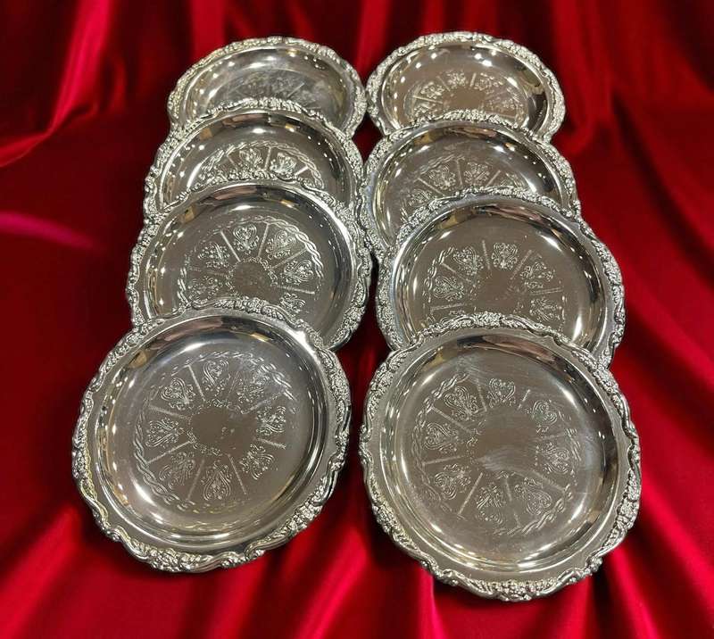Coasters x8 silver plated