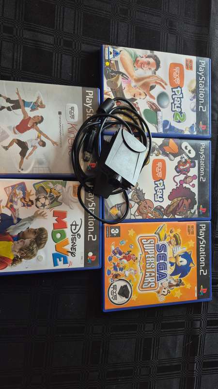 PS2 EyeToy and dance mat with 7 games