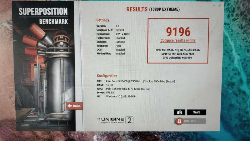 RTX 4070 12GB - Palit Dual