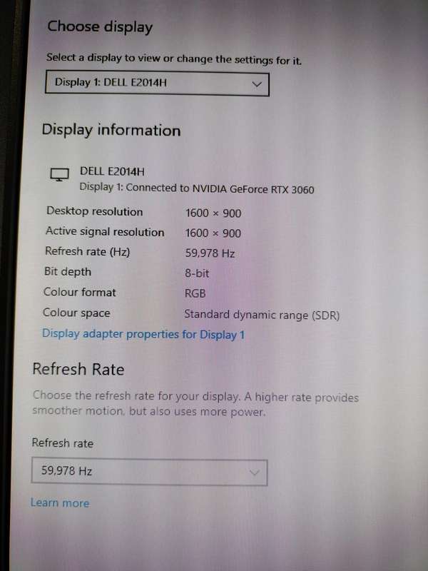 Desktop PC Monitor - Dell E2014H 19.5" LED (1600 x 900)