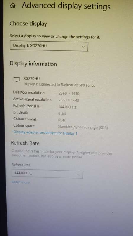 Gamign Monitor - 27" WQHD (2560x1440) 1ms 144HZ - Acer XG270HU