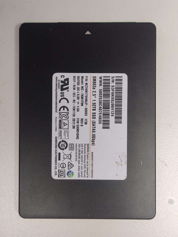 2TB SSD 2.5" - Samsung SM863a (1.92TB)
