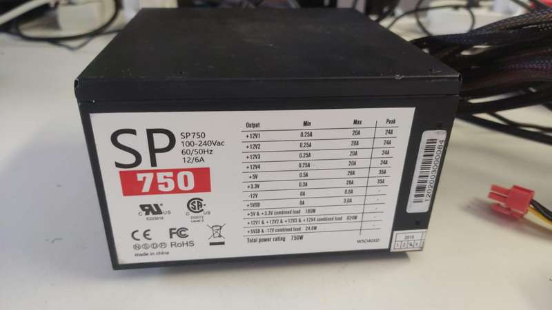 750W Power Supply (non-modular)