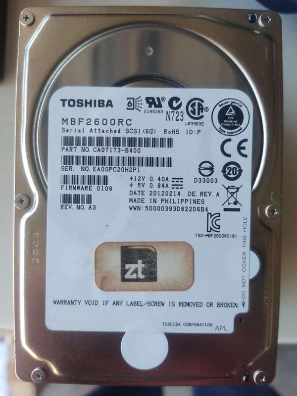 600GB SAS / 10k RPM / 2.5"