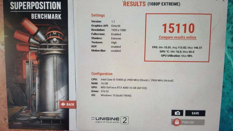 RTX 4080 16GB - MSI VENTUS 3X