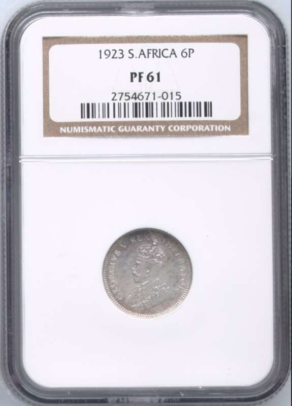 1923 SAU Union sixpence NGC PF61