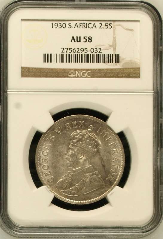 1930 SAU 2 1/2 shillings (half crown), NGC AU50 - scarce coin