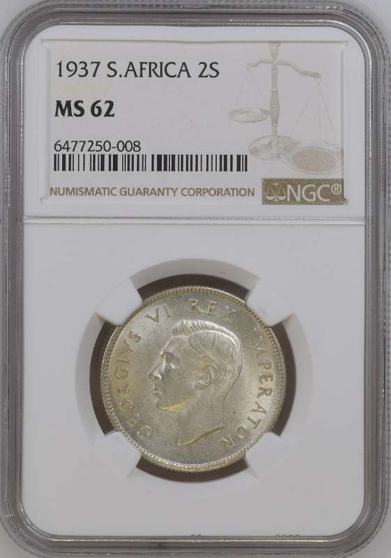 1937 SAU 2 shillings (florin), NGC MS62