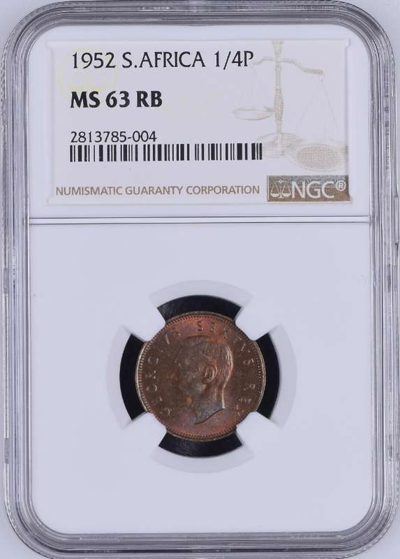 1952 SAU 1/4 penny (farthing) NGC MS63RB