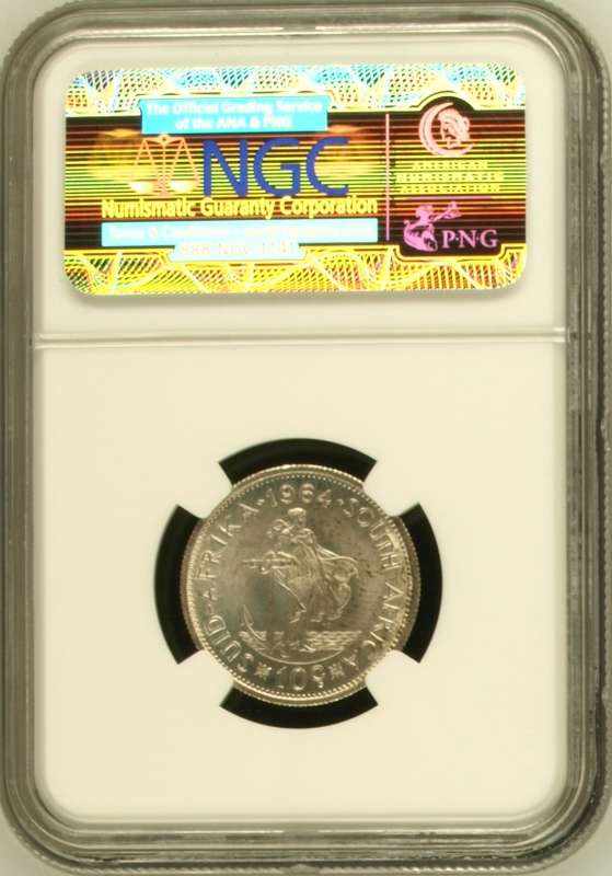 1964 RSA 10 cent NGC MS65