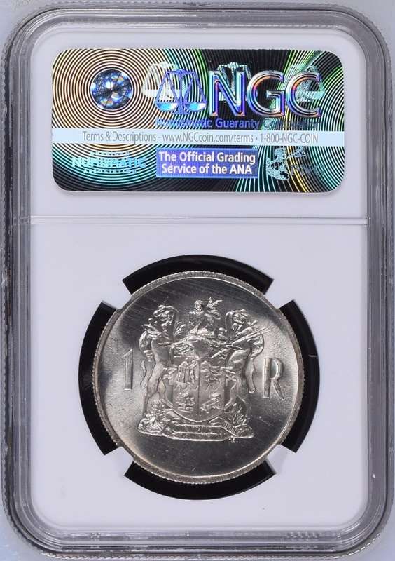 1969 RSA silver rand Afrikaans NGC MS64