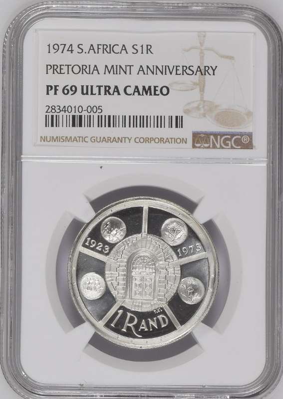1974 RSA proof silver R1, NGC PF69 - highest grade at NGC