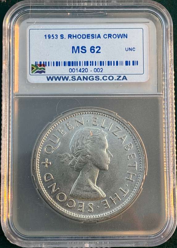 1953 Rhodesia 5 shillings (Crown), SANGS MS62