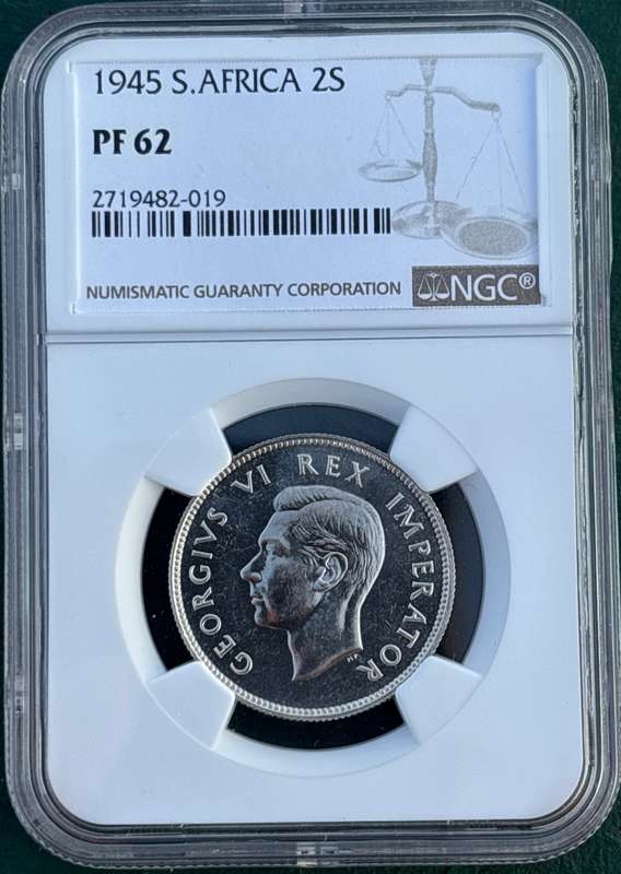 1945 SAU 2 shillings (florin), NGC PF62 - only 150 proof coins minted