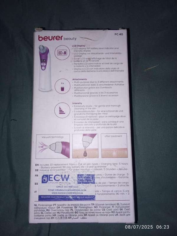 Beurer Pore Cleanser: Power Deep Vacuum Cleanser Rechargeable via USB - FC 41