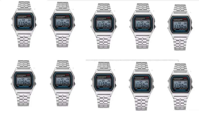 MENS WATCH DIGITAL CHRONO x 10 FOR ONE BID