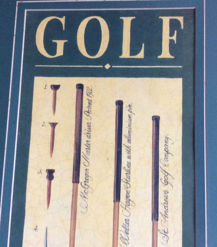 Golf Wood Poster Print framed behind Glass