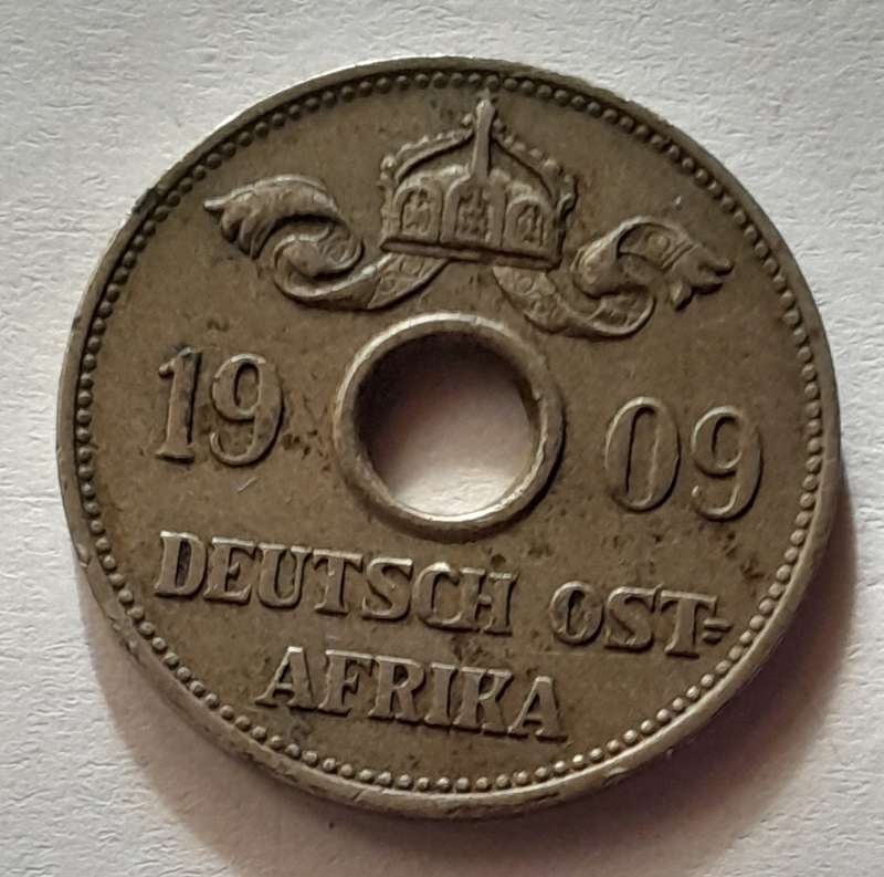 German East Africa 1909 10 Heller Coin