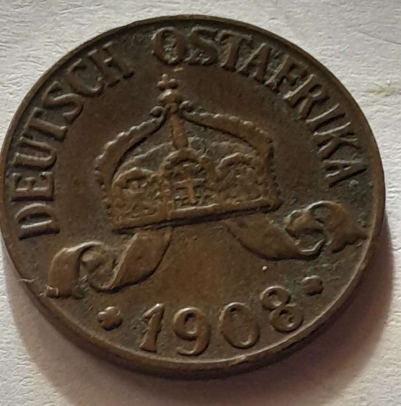 German East Africa 1908 1 Heller Coin