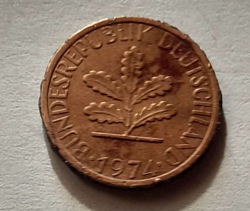 German 1 Pfennig Coins - 1950 & 1974