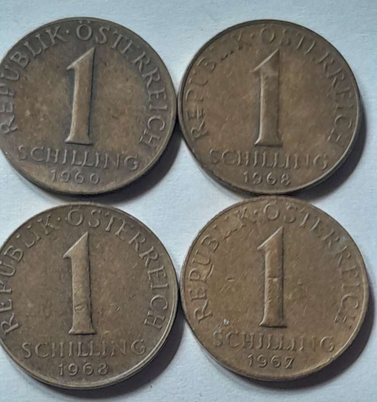 1960,s Osterreich 1 Shilling Coins
