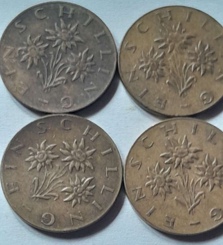 1960,s Osterreich 1 Shilling Coins