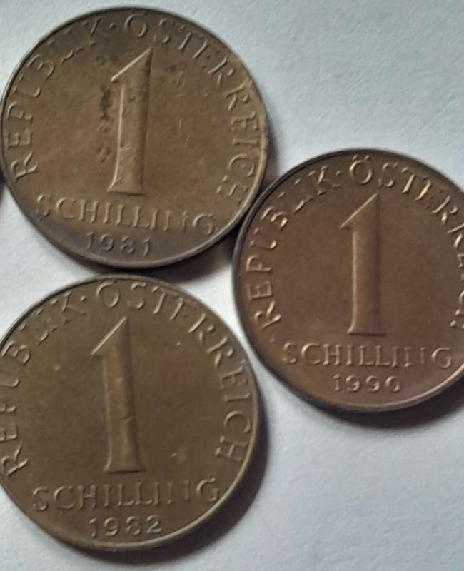 6 x  Osterreich 1 Shilling Coins