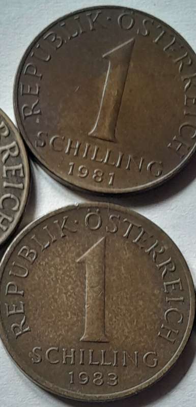 6 x  Osterreich 1 Shilling Coins