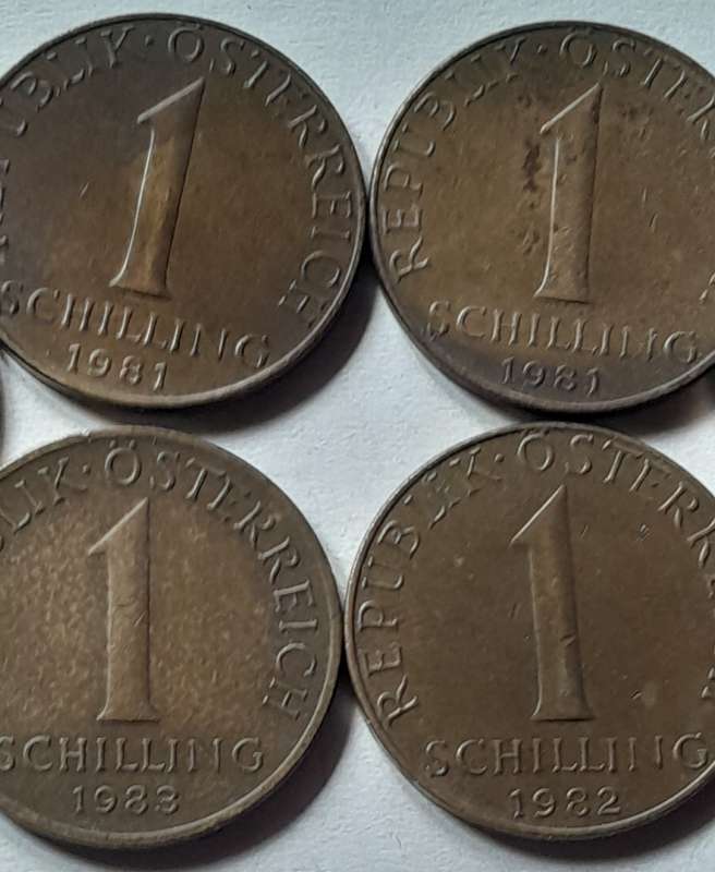 6 x  Osterreich 1 Shilling Coins