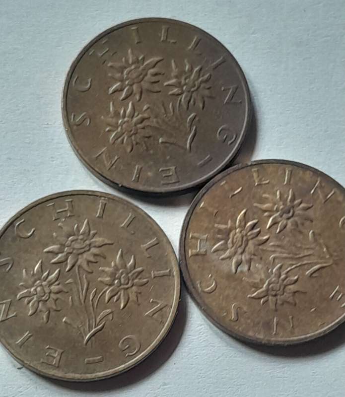 6 x  Osterreich 1 Shilling Coins