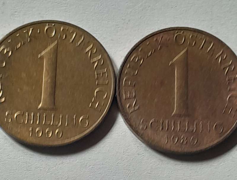 2 x  Osterreich 1 Shilling Coins