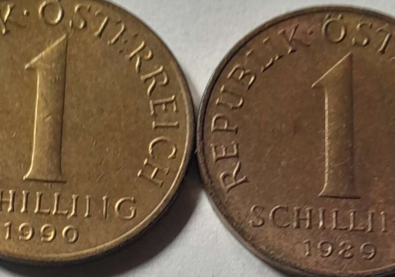 2 x  Osterreich 1 Shilling Coins