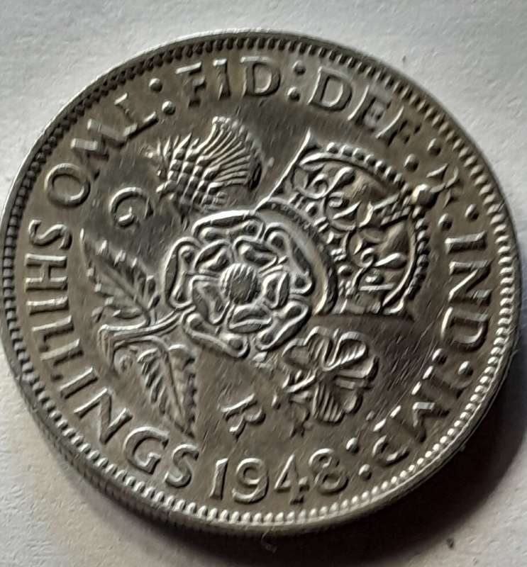 British 2 Shillings Coin - 1948