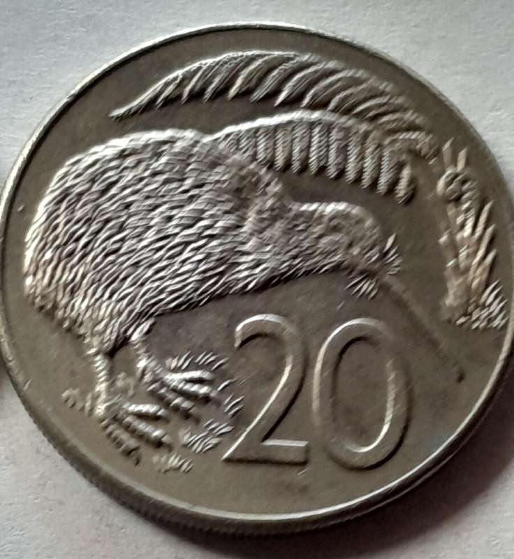 2 x New Zealand 20 Cent Coins - 1986 & 1987