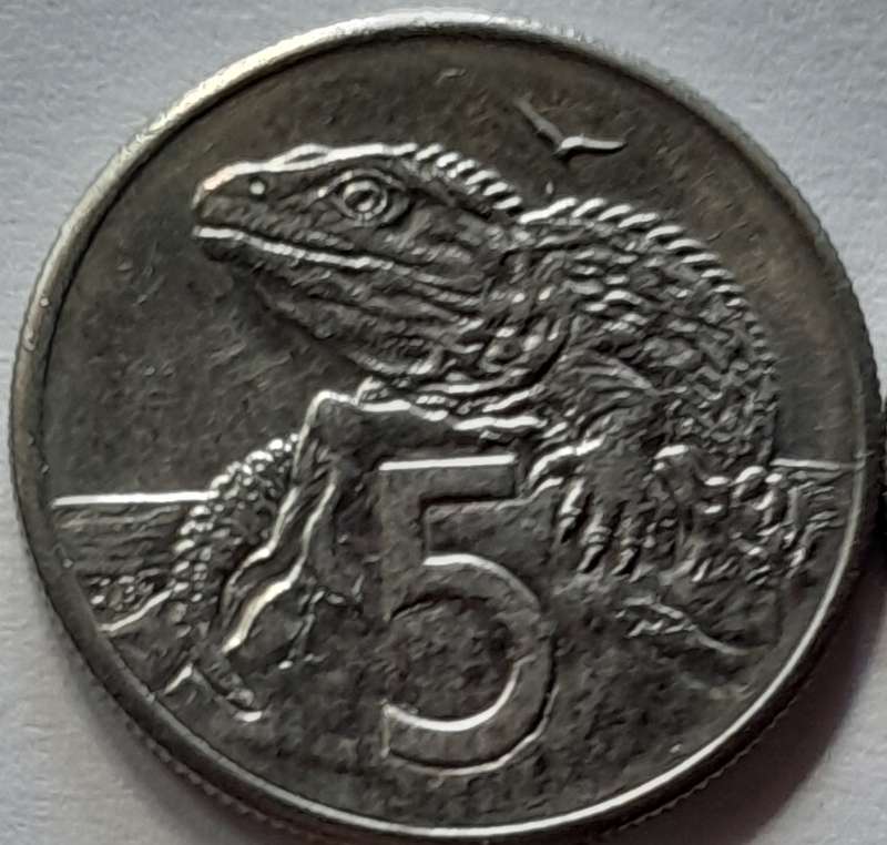 4 x New Zealand 5 Cent Coins - 1987