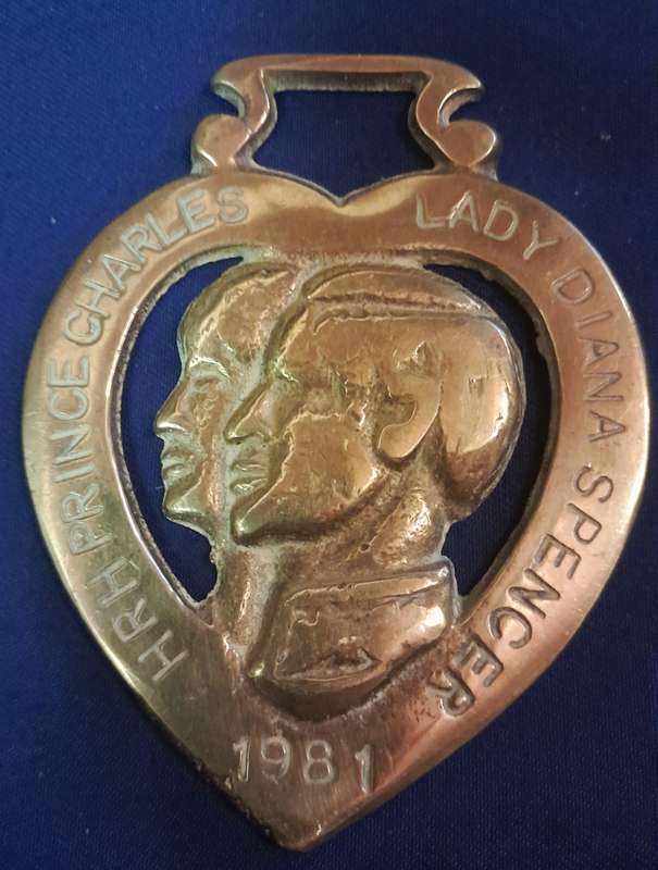 Vintage Single Horse Brass - HRH Prince Charles and Lady Diana Spencer Wedding 1981