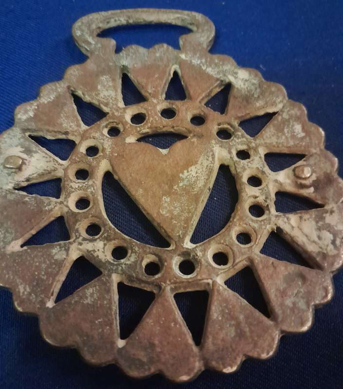 Vintage Single Horse Brasses - Set of three (I Love Dogs and Beer)